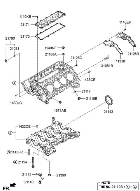 2014 Hyundai Genesis New Body Style Cylinder Block Diagram 2