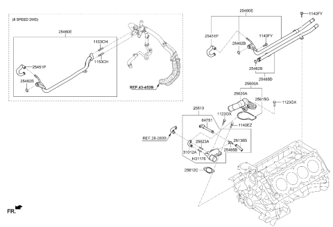 2014 Hyundai Genesis Coolant Pipe & Hose Diagram 2