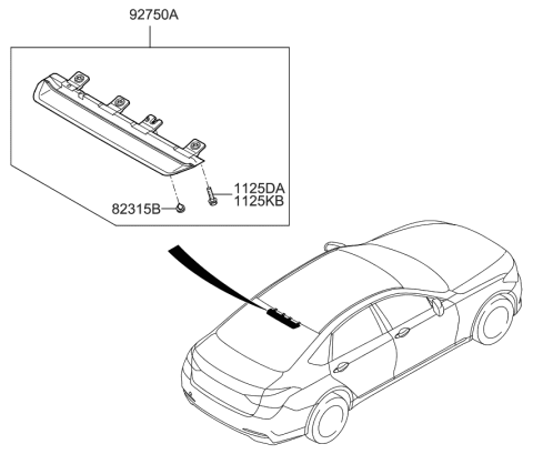 2014 Hyundai Genesis New Body Style High Mounted Stop Lamp Diagram
