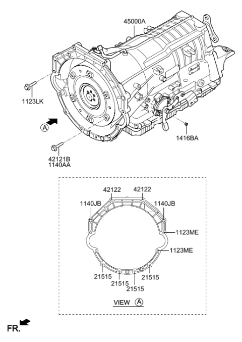 2014 Hyundai Genesis New Body Style Transaxle Assy-Auto Diagram 2