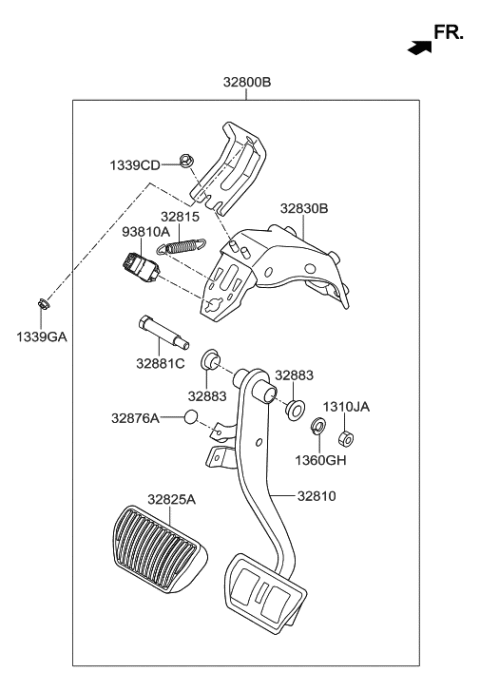 2014 Hyundai Genesis Brake & Clutch Pedal Diagram