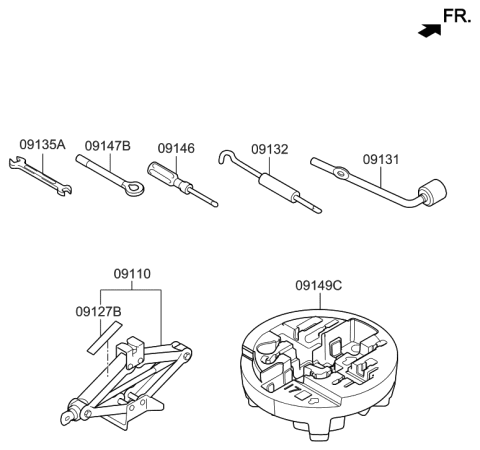 2014 Hyundai Genesis New Body Style OVM Tool Diagram