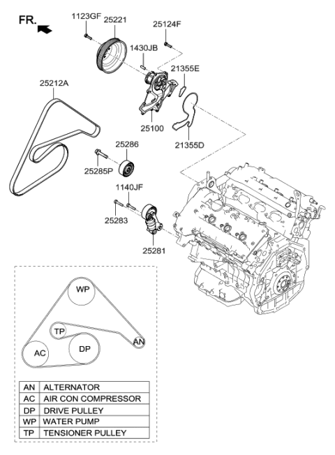 2014 Hyundai Genesis New Body Style Coolant Pump Diagram 1
