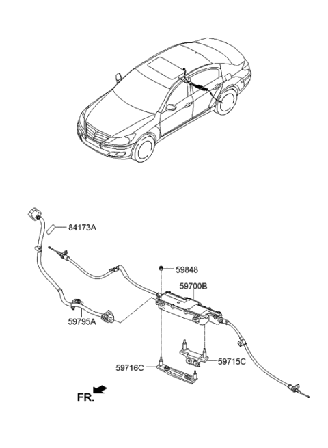 2015 Hyundai Genesis Parking Brake Assembly-Electronic Diagram for 59700-B1510