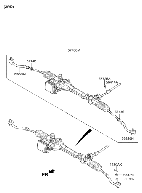 2014 Hyundai Genesis New Body Style Power Steering Gear Box Diagram 1