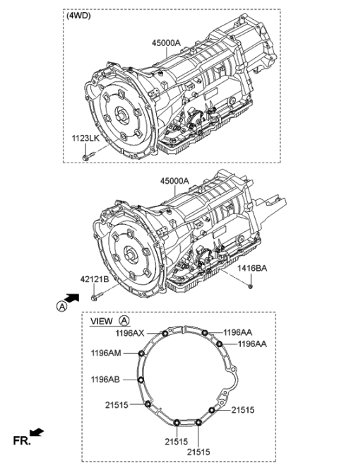 2014 Hyundai Genesis New Body Style Transaxle Assy-Auto Diagram 1