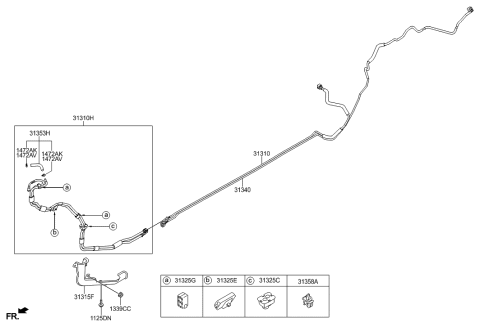 2014 Hyundai Genesis Tube Assembly-Fuel,Front Diagram for 31301-B1150