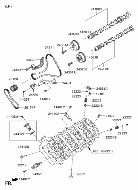 2016 Hyundai Genesis Camshaft & Valve Diagram 3