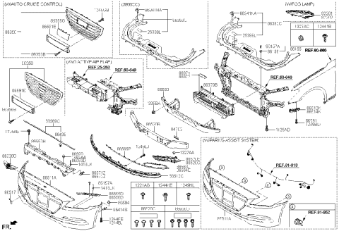 2014 Hyundai Genesis New Body Style Front Bumper Diagram 1