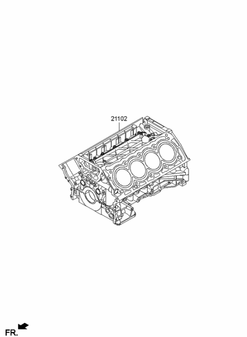 2015 Hyundai Genesis Engine Assembly-Short Diagram for 2K062-3FU01