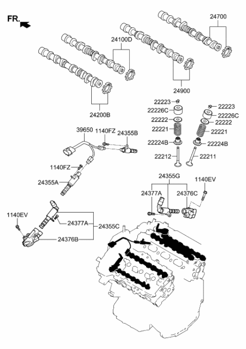 2014 Hyundai Genesis Camshaft & Valve Diagram 3