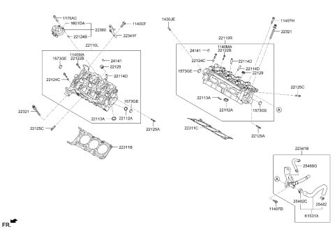 2017 Hyundai Elantra Hanger-Engine,Center Diagram for 22341-3CGB0
