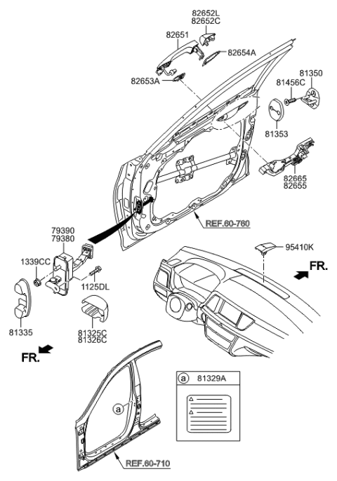 2015 Hyundai Genesis Cover-Door Checker Body RH Diagram for 81326-B1000-4X