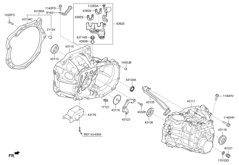 2017 Hyundai Veloster Transaxle Case-Manual Diagram 1