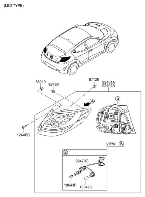 2015 Hyundai Veloster Rear Combination Lamp Diagram 1