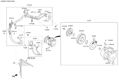 2017 Hyundai Veloster Air conditioning System-Cooler Line Diagram 1