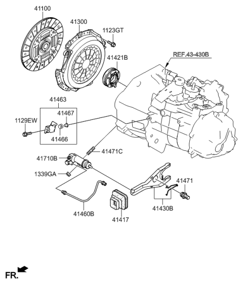 2017 Hyundai Veloster Clutch & Release Fork Diagram 2