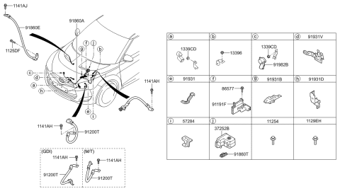 1990 Hyundai Scoupe Wiring Assembly-Battery (+) Diagram for 91855-2V042
