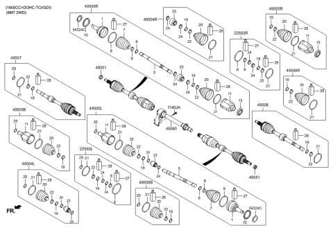 2016 Hyundai Veloster Drive Shaft (Front) Diagram 2