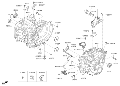 2015 Hyundai Veloster Transaxle Case-Manual Diagram 2