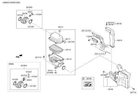 2015 Hyundai Veloster Air Cleaner Diagram 1