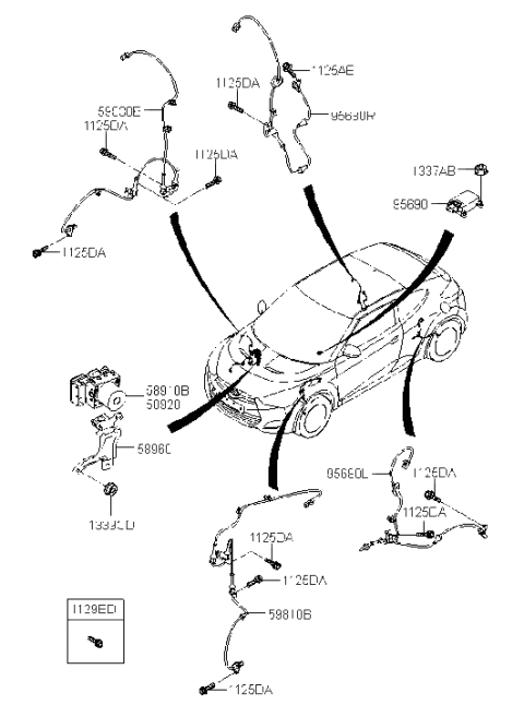 2016 Hyundai Veloster Abs Anti Lock Brake Pump Module Diagram for 58920-2V480