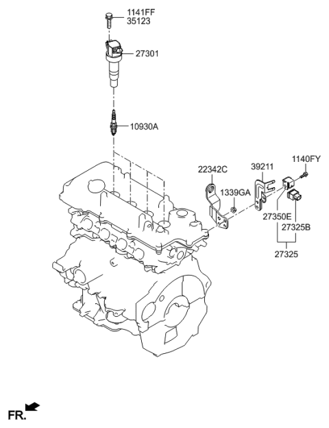 1992 Hyundai Scoupe Coil Assembly-Ignition Diagram for 27301-2B120
