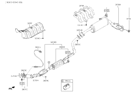 2015 Hyundai Veloster Muffler & Exhaust Pipe Diagram 1