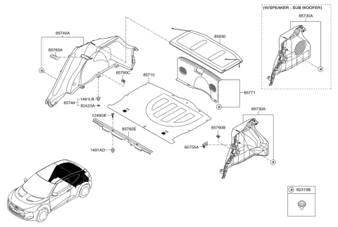 2016 Hyundai Veloster Luggage Compartment Diagram