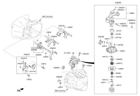 2016 Hyundai Veloster Gear Shift Control-Manual Diagram 4