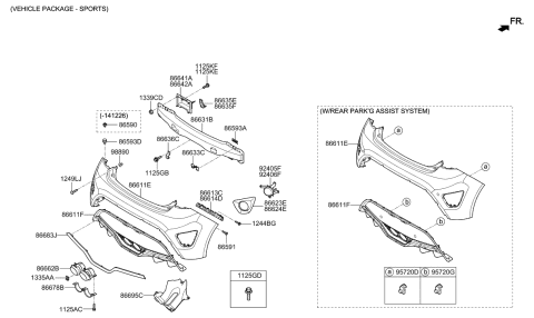 2015 Hyundai Veloster Rear Bumper Diagram 2