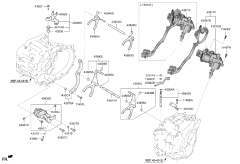 2017 Hyundai Veloster Gear Shift Control-Manual Diagram 4