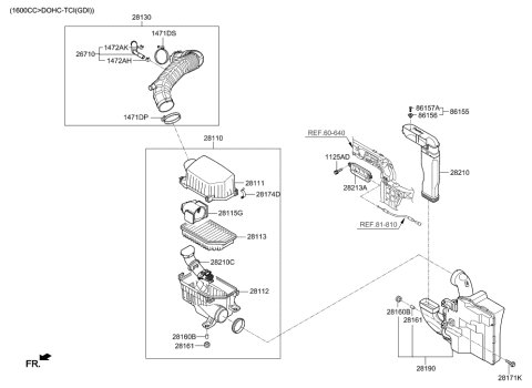 2016 Hyundai Veloster Cleaner Assembly-Air Diagram for 28110-2V600