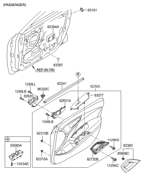 2015 Hyundai Veloster Panel Assembly-Front Door Trim,RH Diagram for 82308-2V060-YPS