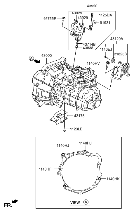 2015 Hyundai Veloster Transaxle Assy-Manual Diagram 3