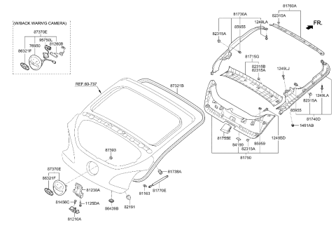 2015 Hyundai Veloster Trim Assembly-Tailgate,Center Diagram for 81715-2V000