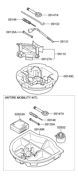 1992 Hyundai Scoupe Spanner Diagram for 09135-06000
