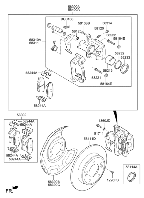 2016 Hyundai Veloster Rear Wheel Brake Diagram