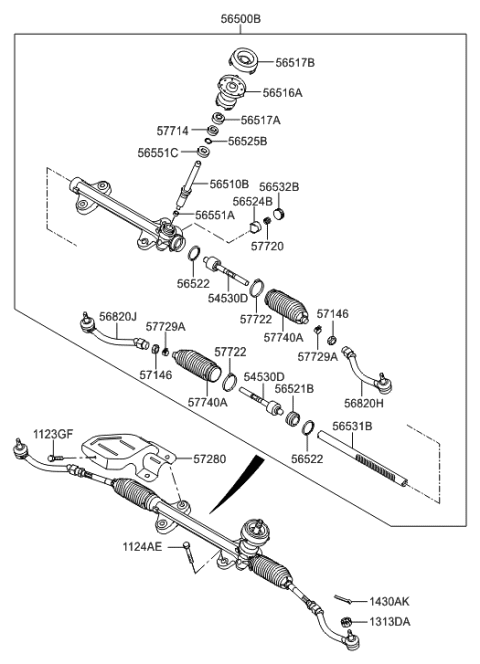 2016 Hyundai Veloster Power Steering Gear Box Diagram