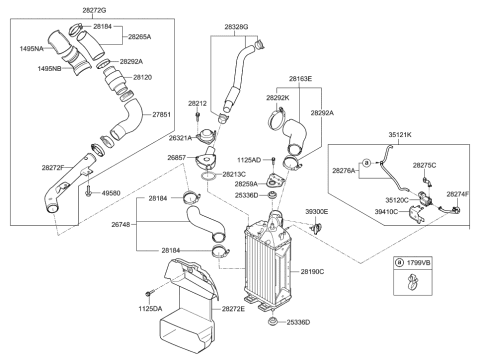 2015 Hyundai Veloster Turbocharger & Intercooler Diagram