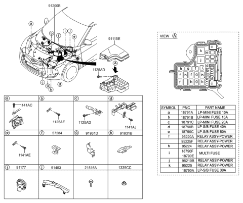 2017 Hyundai Veloster Wiring Assembly-Front Diagram for 91236-2V179