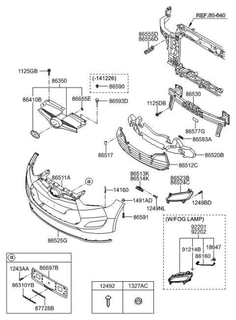 2017 Hyundai Veloster Front Bumper Diagram 1