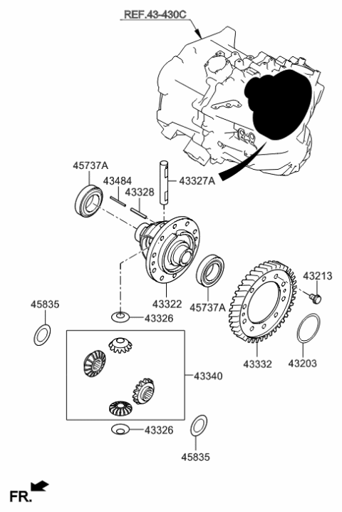 2017 Hyundai Veloster Transaxle Gear-Manual Diagram 6