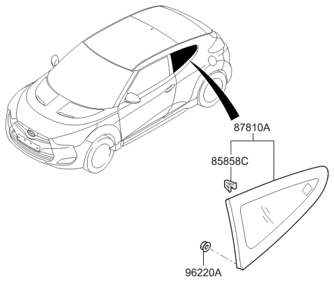 2015 Hyundai Veloster Quarter Window Diagram