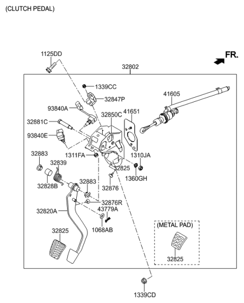 2015 Hyundai Veloster Brake & Clutch Pedal Diagram 2