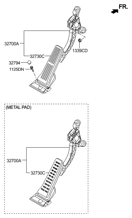 2017 Hyundai Veloster Pad Assembly-Accelerator Diagram for 32730-2V920