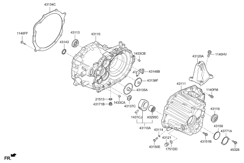 2022 Hyundai Veloster N Transaxle Case-Manual Diagram 1