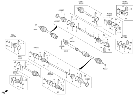 2019 Hyundai Veloster N Boot Kit-Diff Side,RH Diagram for 495R5-K9250