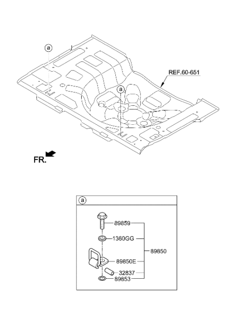 2006 Hyundai Elantra Holder Assembly-Child Rest Hook Diagram for 89891-1P000