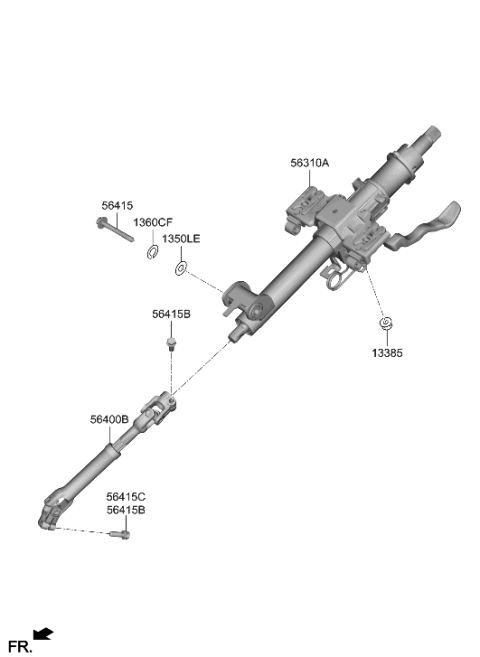 2021 Hyundai Veloster N Steering Column & Shaft Diagram